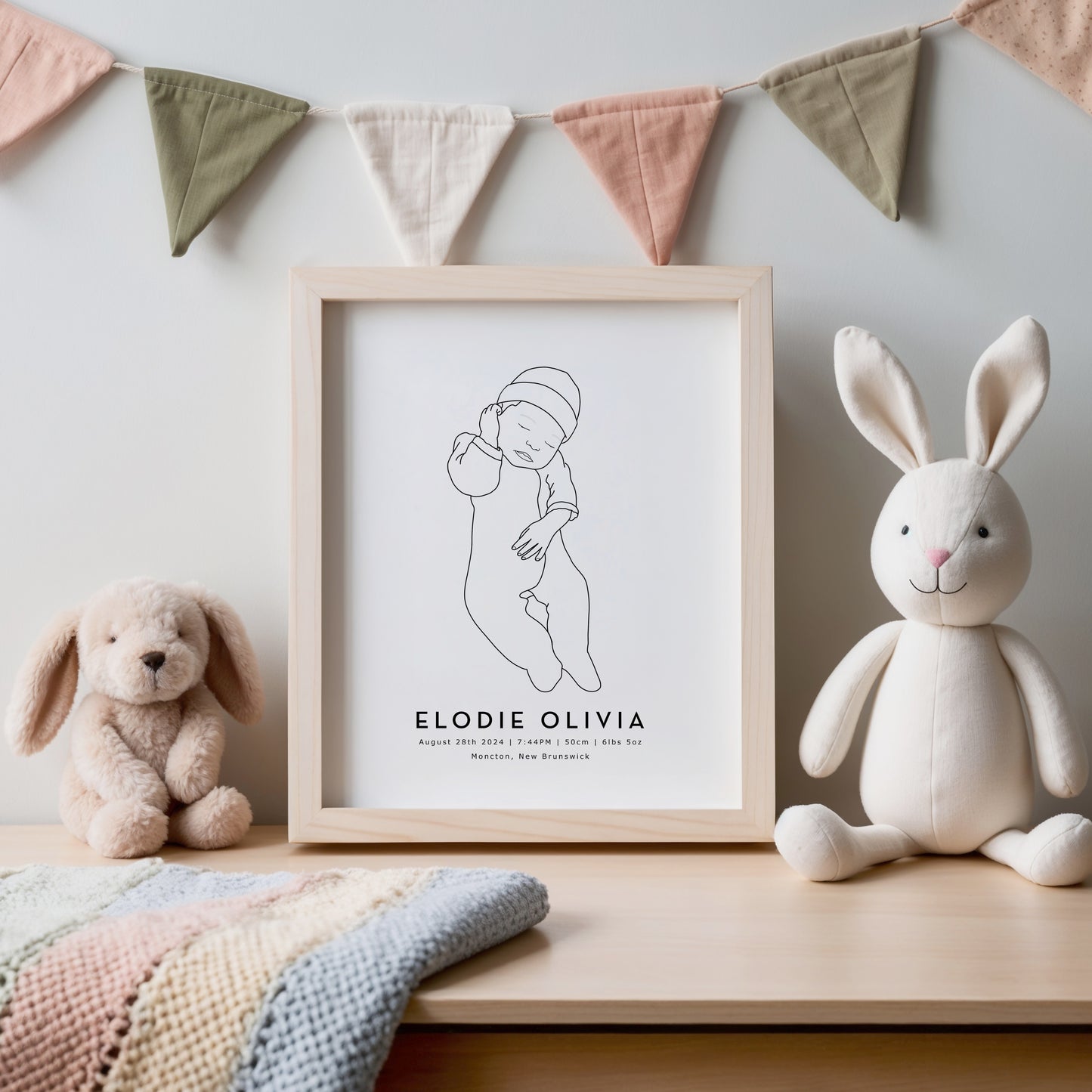 Personalized Baby Stats Portrait (24-48 hour turnaround time)