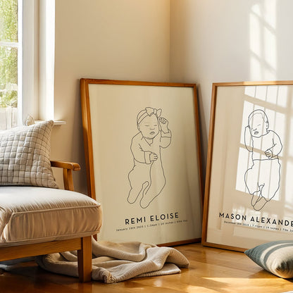 Personalized Baby Stats Portrait - 24-48 hour turnaround time