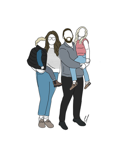 Faceless Line Custom Portrait - 48 hour turnaround time
