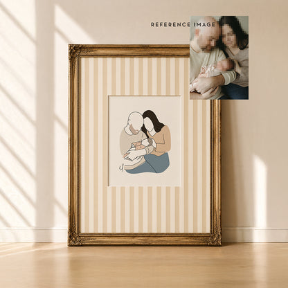 Faceless Line Custom Portrait - 48 hour turnaround time