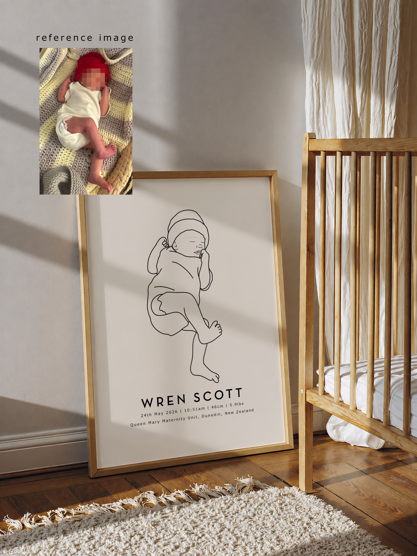 Personalized Baby Stats Portrait