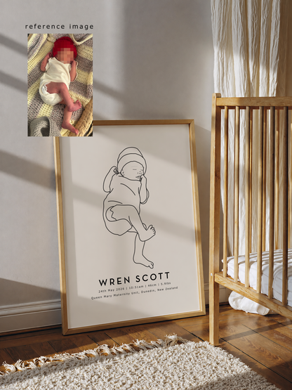 Personalized Baby Stats Portrait