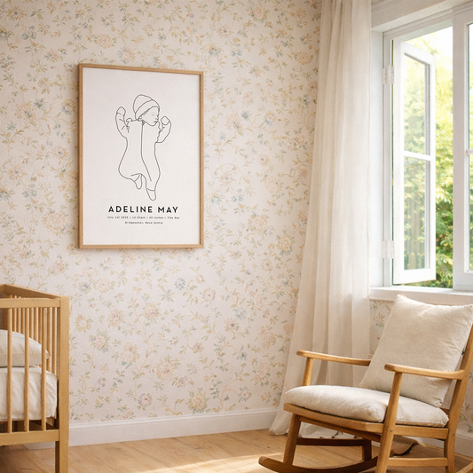 Personalized Baby Stats Portrait