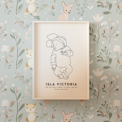 Personalized Baby Stats Portrait (24-48 hour turnaround time)
