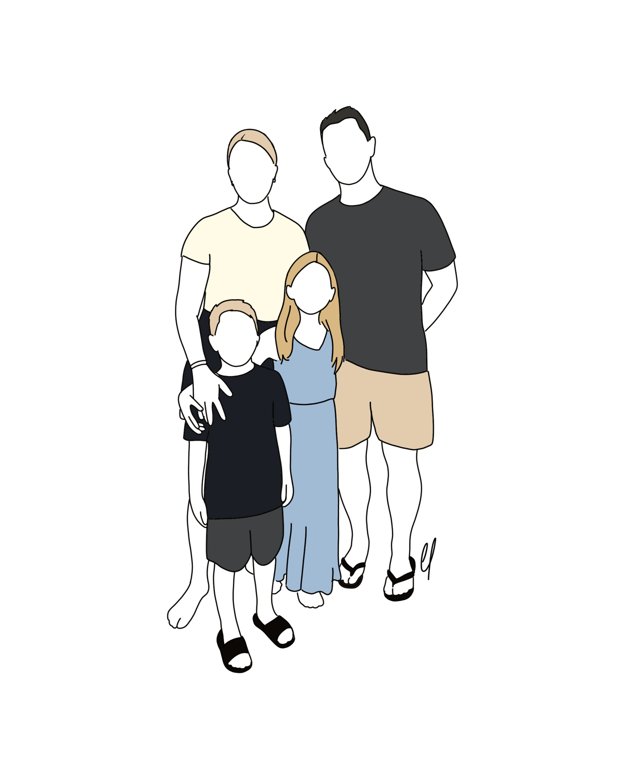 Faceless Line Custom Portrait - 48 hour turnaround time