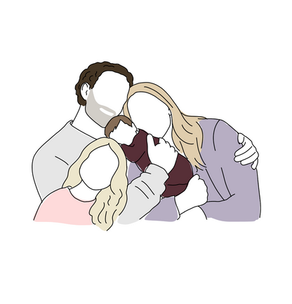 Faceless Line Custom Portrait - 48 hour turnaround time