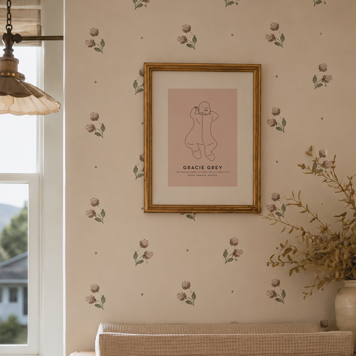 Personalized Baby Stats Portrait