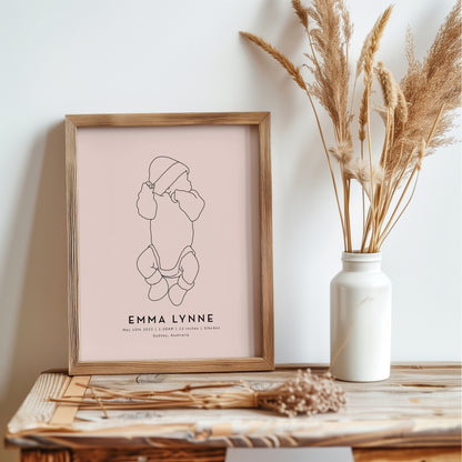 Personalized Baby Stats Portrait (24-48 hour turnaround time)
