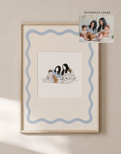 Faceless Line Custom Portrait - 48 hour turnaround time